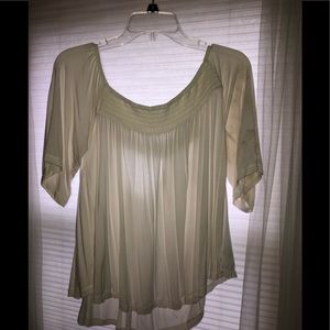 White Flowy American Eagle Top